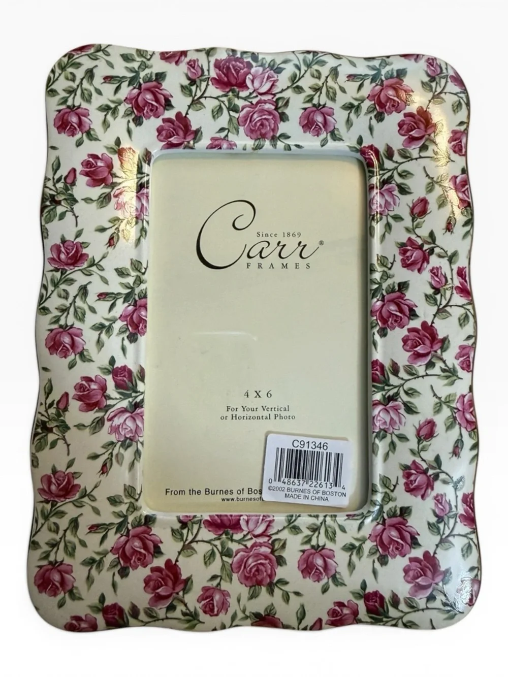 Carr Chintz-Sarah Ceramic 4x6 Photo Frame - New in Box